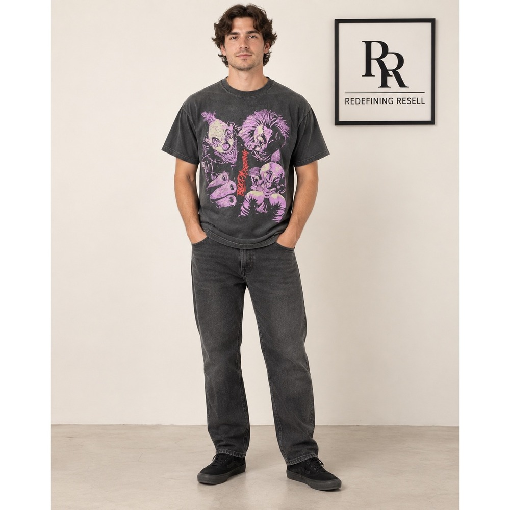 Ripple Junction Killer Klowns From Outer Space Mens M Washed Black Horror Tee